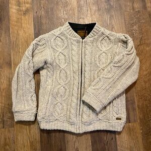 Laundromat Fisherman Sweater Aran Zip cardigan M
